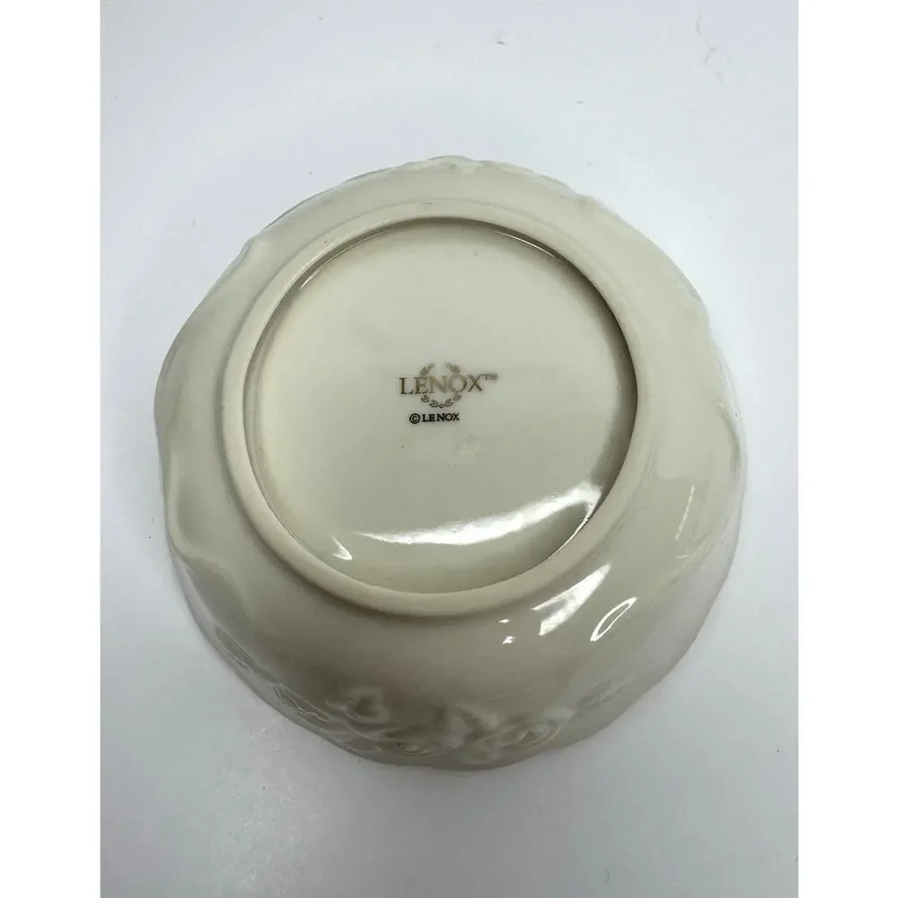 Lenox China Rose Blossom Trinket Candy Condiment Nut Bowl Dish 24 K Gold Trim